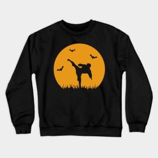 Karate Martial Arts Fighting Halloween Silhouette Crewneck Sweatshirt